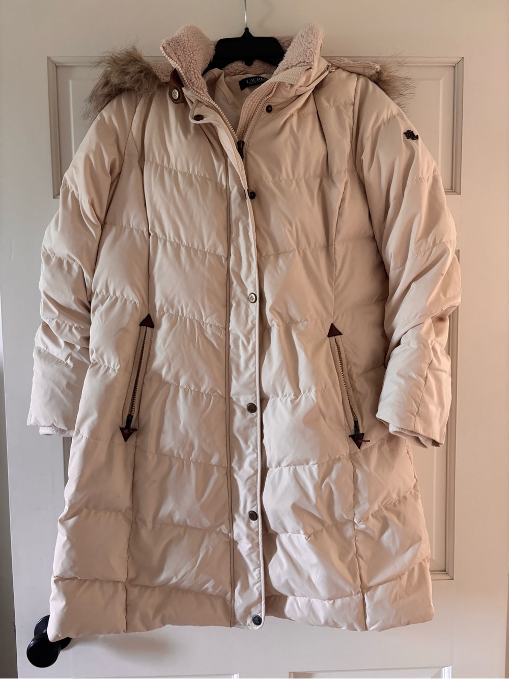Lauren by Ralph Lauren Ivory/Cream Puffer Coat